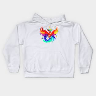 Happy Pride Rainbow Phoenix Kids Hoodie